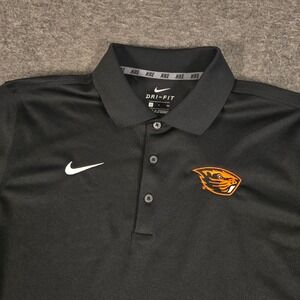 Nike Varsity Polo Shirt Mens Small Black OSU Beavers Dri-Fit Performance M-51300